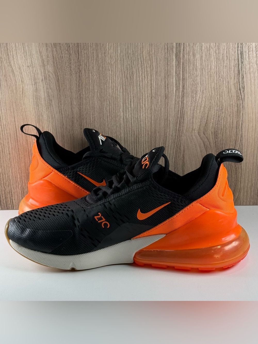 Nike Air Max 270 Black Phantom Total Orange Shoes AH8050-030 Men’s Size 8.5 - Picture 5 of 9